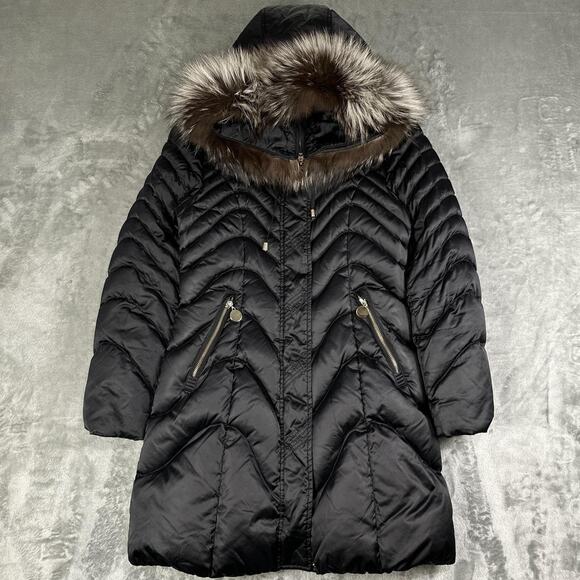 Athabasca Jackets & Blazers - Y2K Athabasca Softwear Women’s Black Duck Down Faux Fur Hood Puffer Coat Small